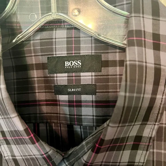 Boss Casual Plaid Shirt - Black and Red - Picture 2 of 4